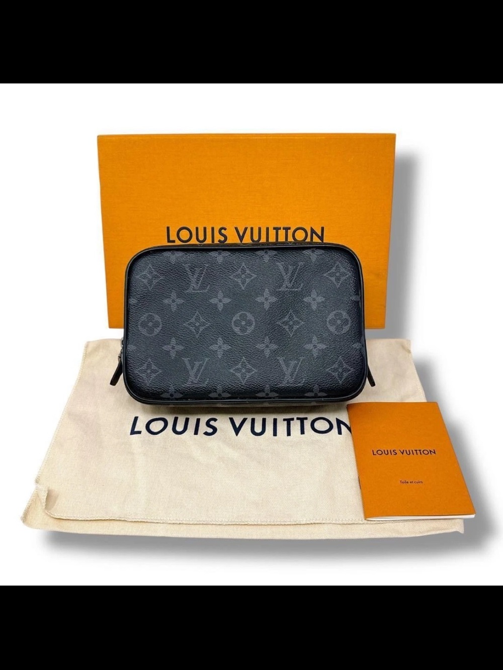 Louis Vuitton Men's Dark Grey Monogram Eclipse Toiletry Pouch